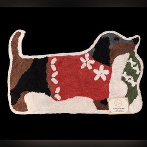 Dachshund Dog Shaped Holiday Christmas Accent Rug / Bath Mat